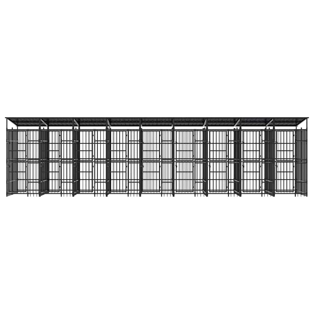 Outdoor-Hundezwinger mit Dach Stahl 1,84 m²