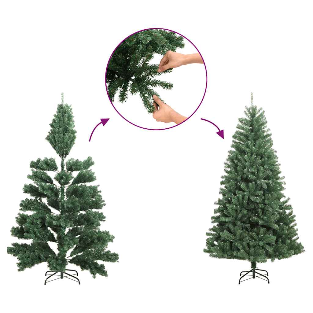 Künstlicher Halb-Weihnachtsbaum mit Ständer Grün 150 cm PVC