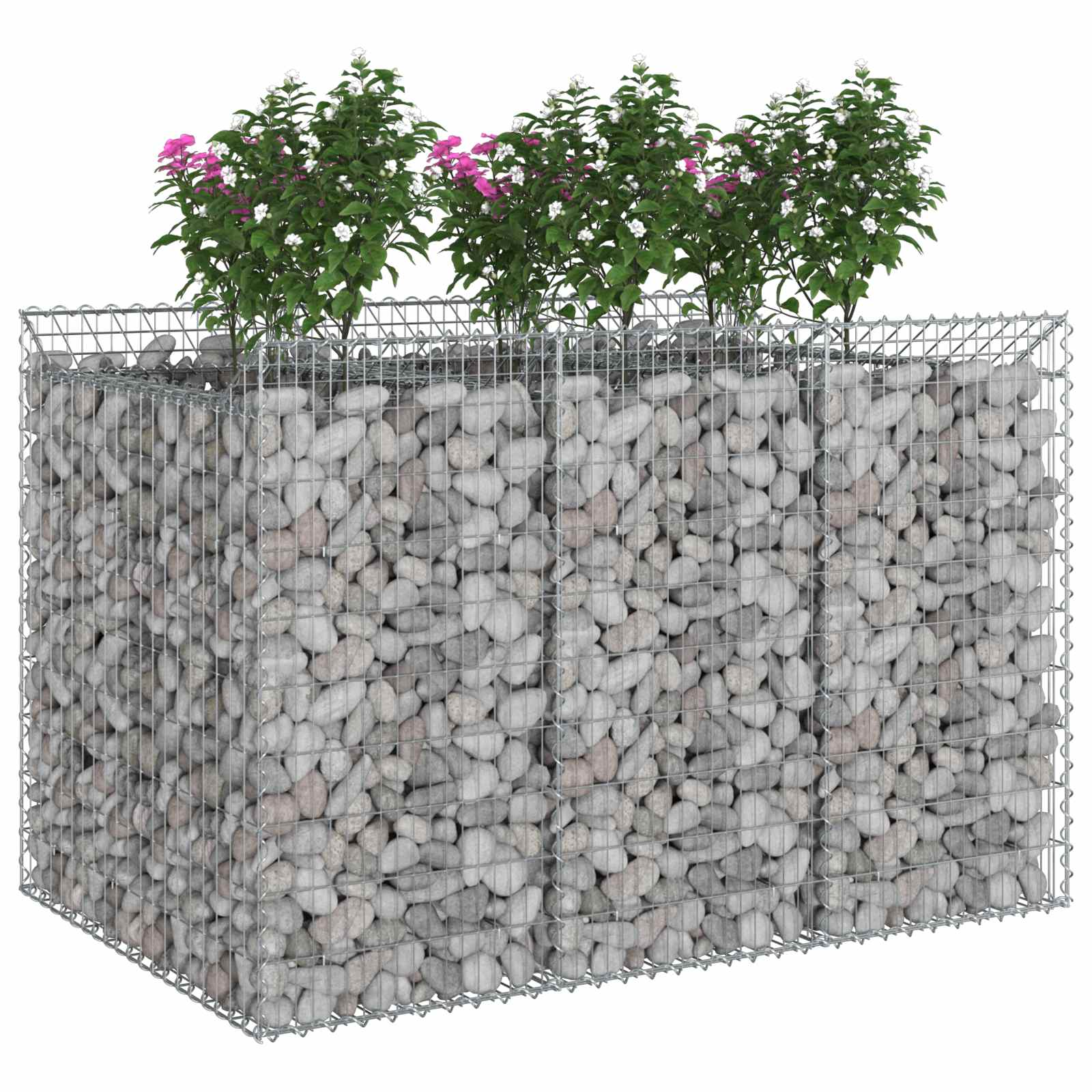 Gabionen-Hochbeet 2 pcs Silber