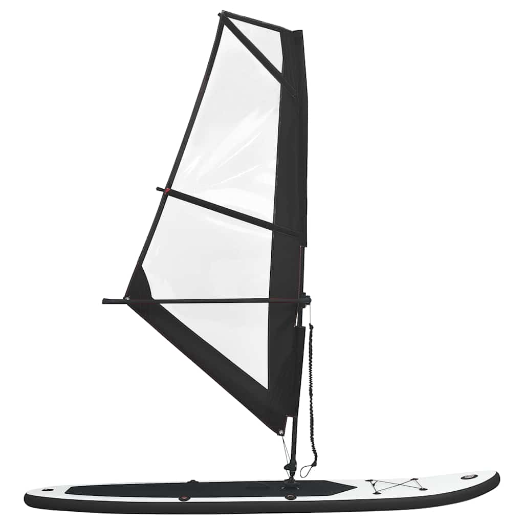 Aufblasbares SUP-Board mit Segel Set Rot und Weiß