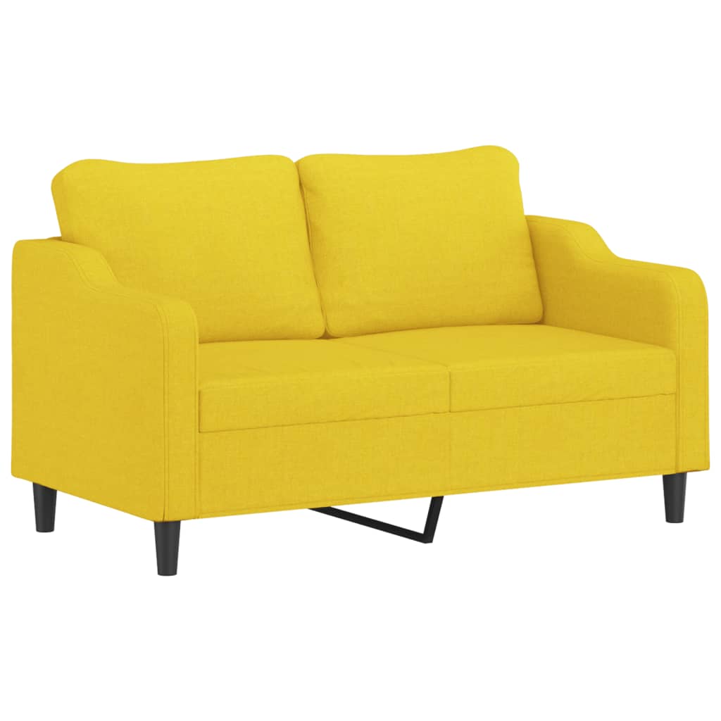 2-Sitzer-Sofa mit Zierkissen Braun 120 cm Stoff
