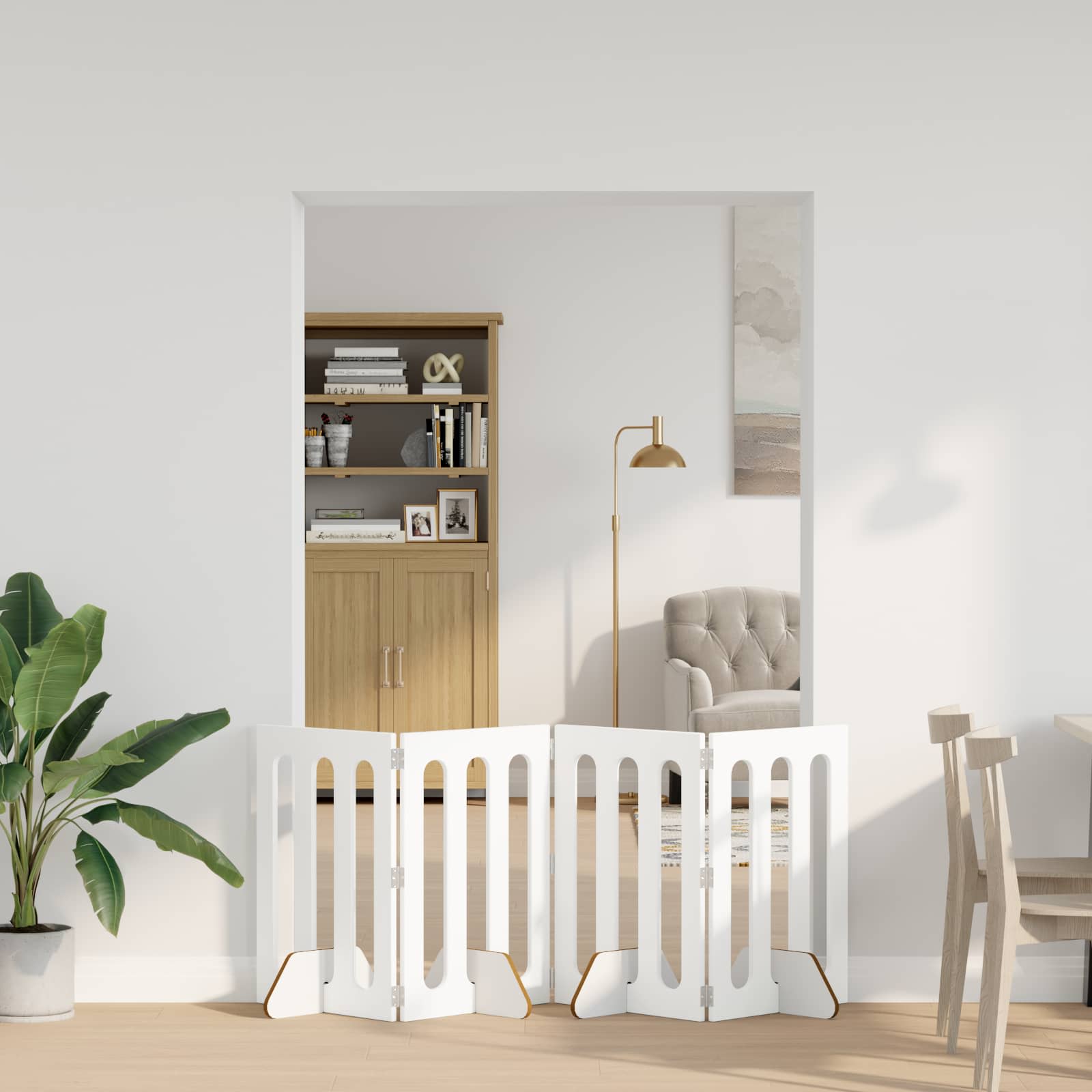 Faltbarer Haustierzaun 2 pcs Weiß 100,5 x 38 x 70 cm