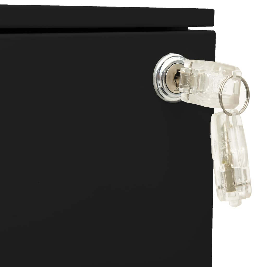 Aktenschrank mit Rollen Weiß 39x45x67 cm Stahl