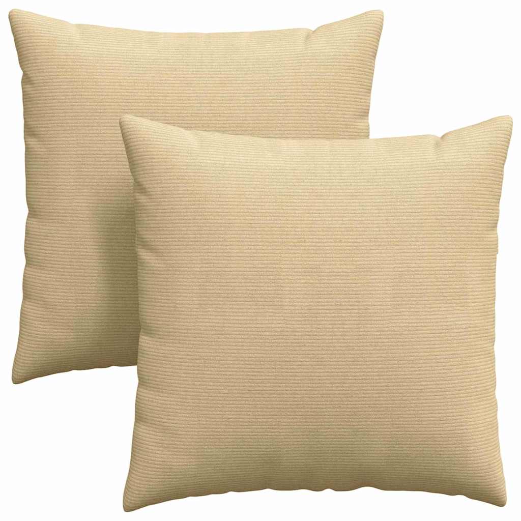 Sofakissen 2 Stück Hellgrau 50 x 30 cm Cordstoff