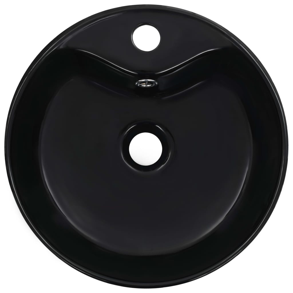 Waschbecken mit Überlauf 36 x 13 cm Keramik Weiß