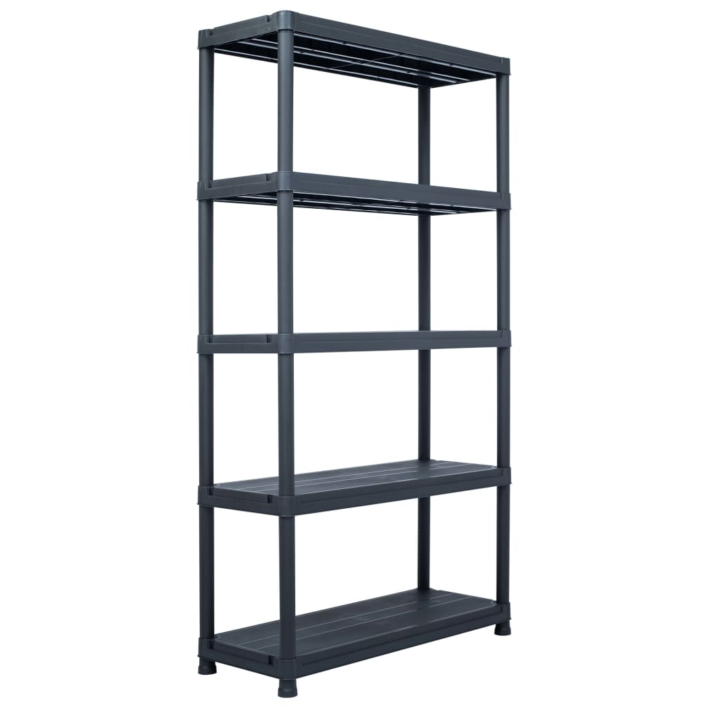 Lagerregale 2 Stk. Schwarz 60 x 30 x 138 cm Kunststoff