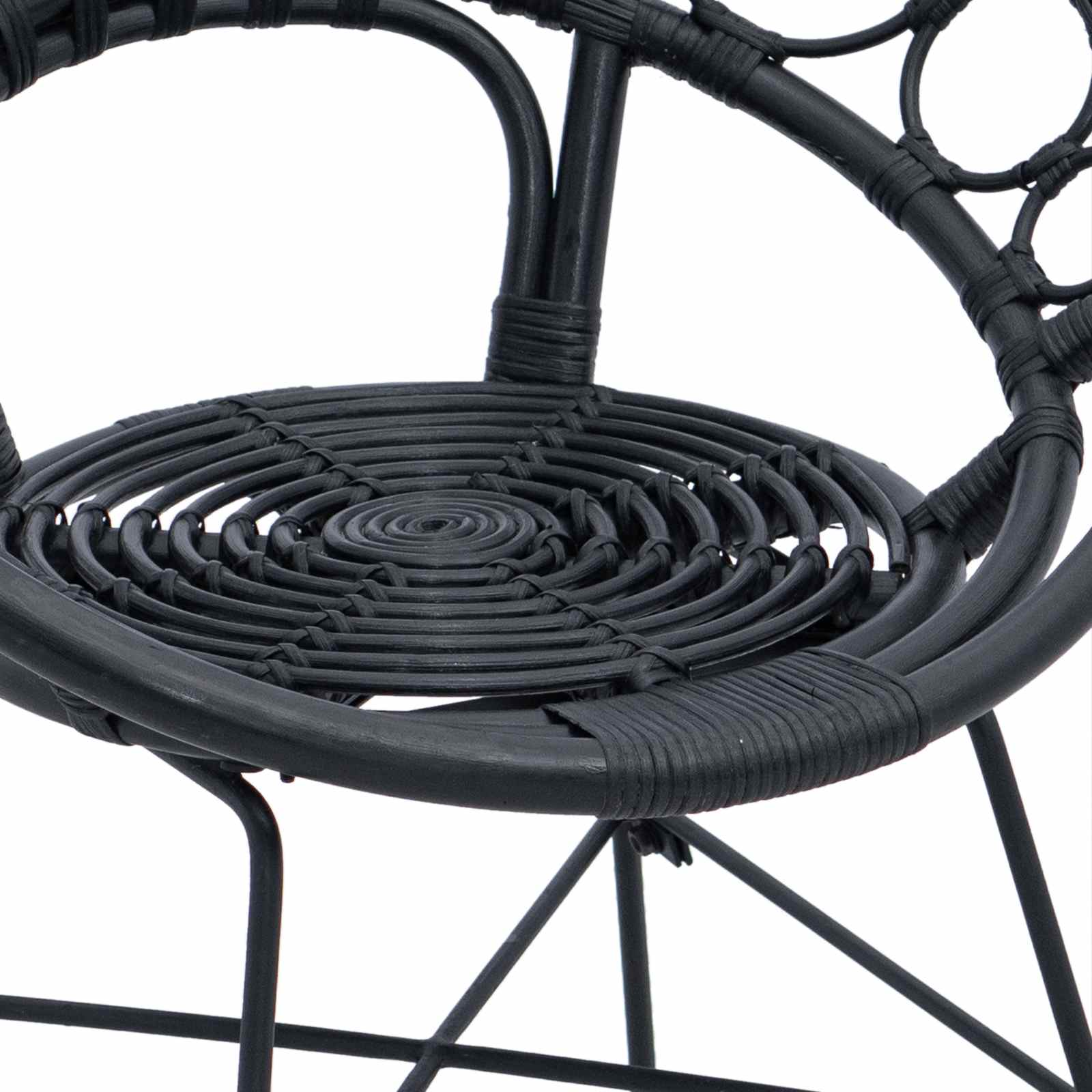 Esszimmerstuhl 2 pcs Rattan und Eisen Natur 54 x 65 x 82 cm