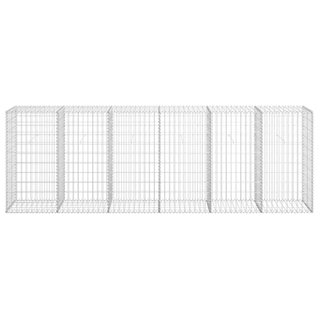 Gabionenwand mit Abdeckung Verzinkter Stahl 20×20×100 cm