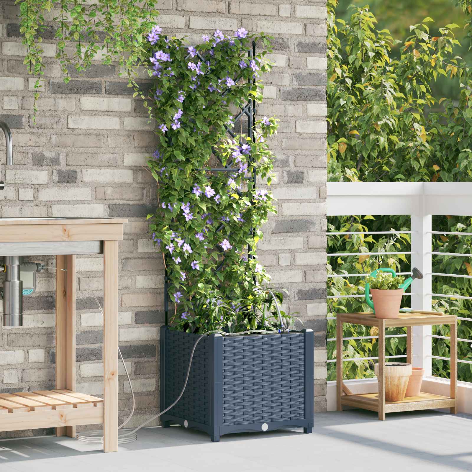 Garten-Pflanzgefäß 4 Stk. Braun 160 x 40 x 22 cm PP