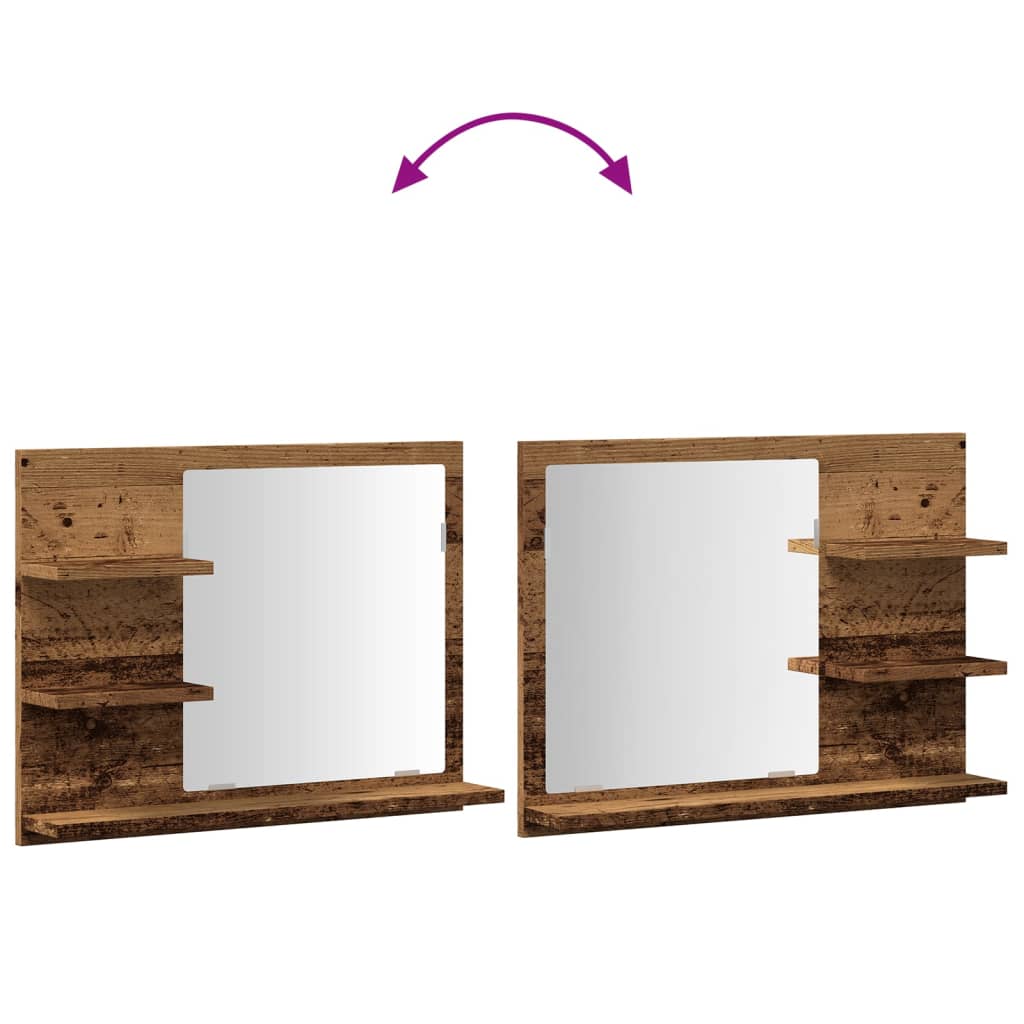 Badspiegel Weiß 60x10,5x45 cm Holzwerkstoff