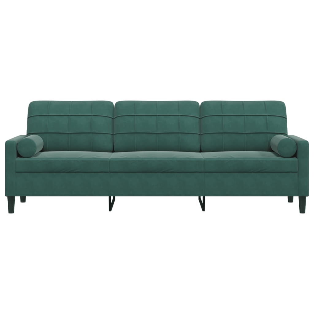 2-Sitzer-Sofa mit Zierkissen Hellgrau 120 cm Samt
