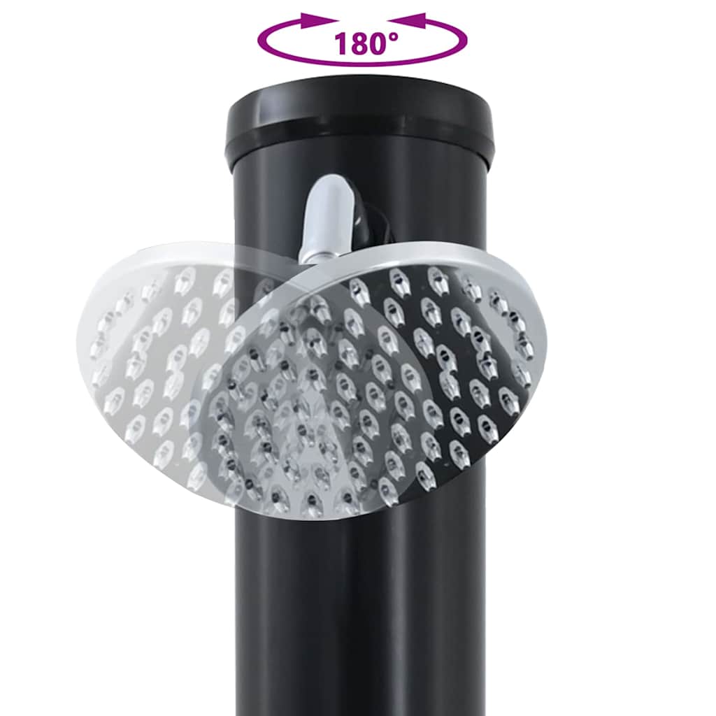 Außen Solardusche Schwarz 217 cm PVC und Aluminium