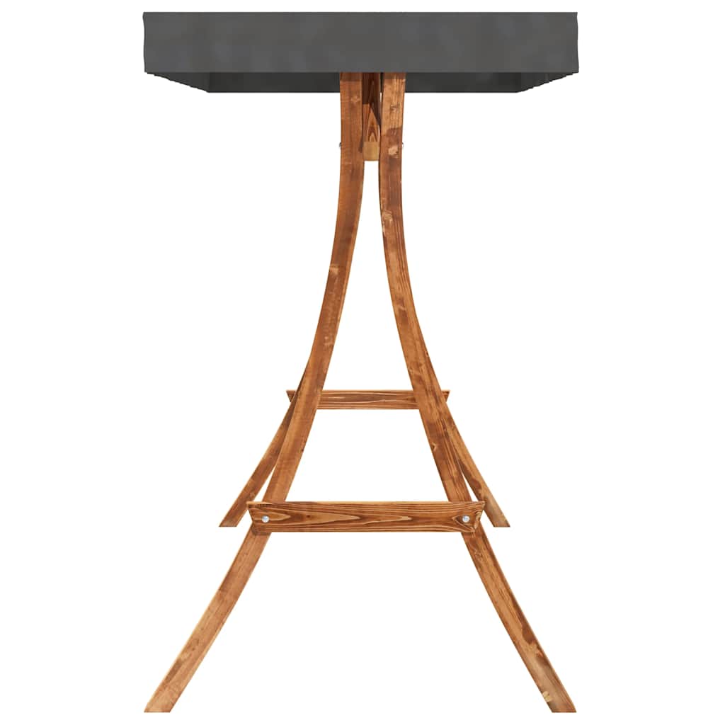 Schaukelgestell mit Dach Creme Bugholz Massiv Teak-Finish