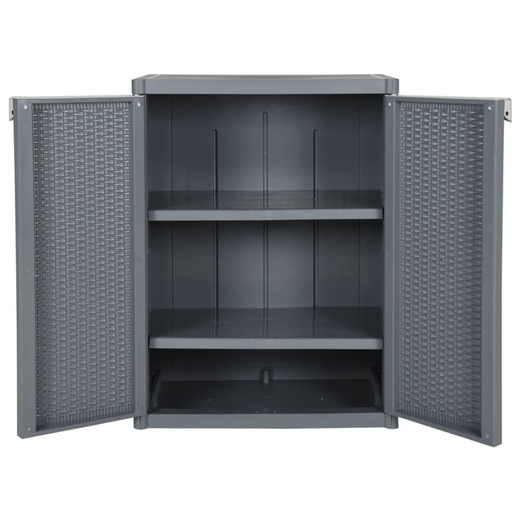Gartenschrank Schwarz 65x45x88 cm PP Rattan-Optik