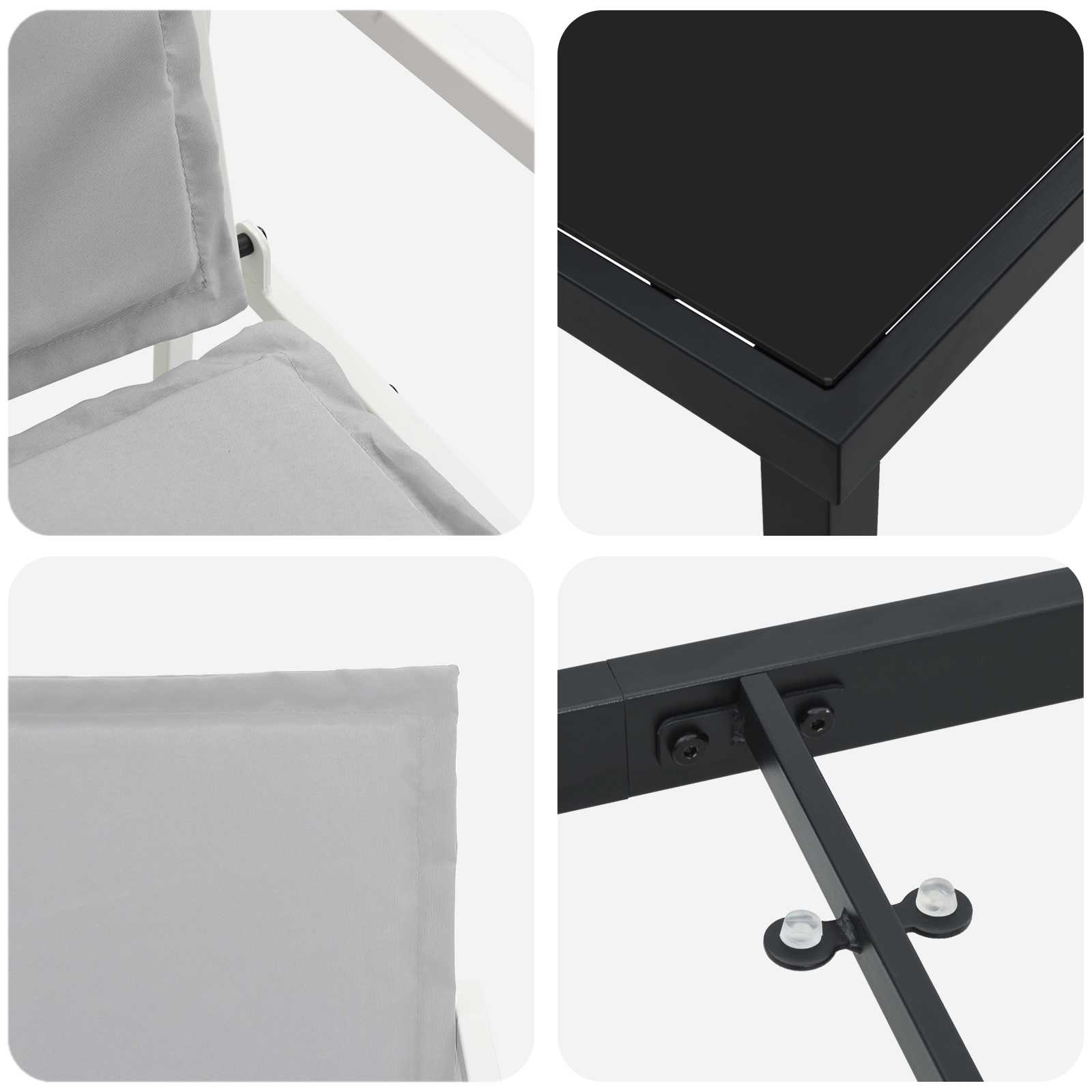 Garten Essgruppe 5 pcs Schwarz 140 x 70 x 73 cm