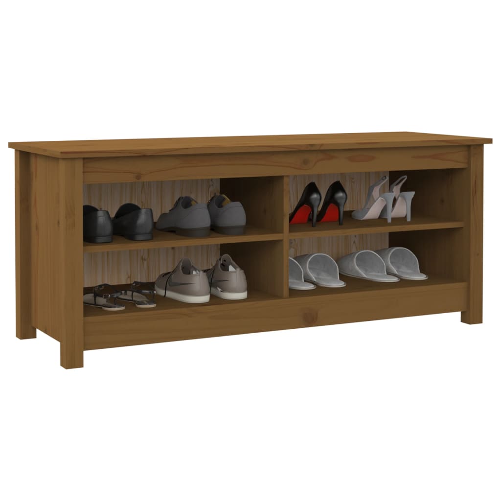 Schuhbank Weiß 70x38x45,5 cm Massivholz Kiefer