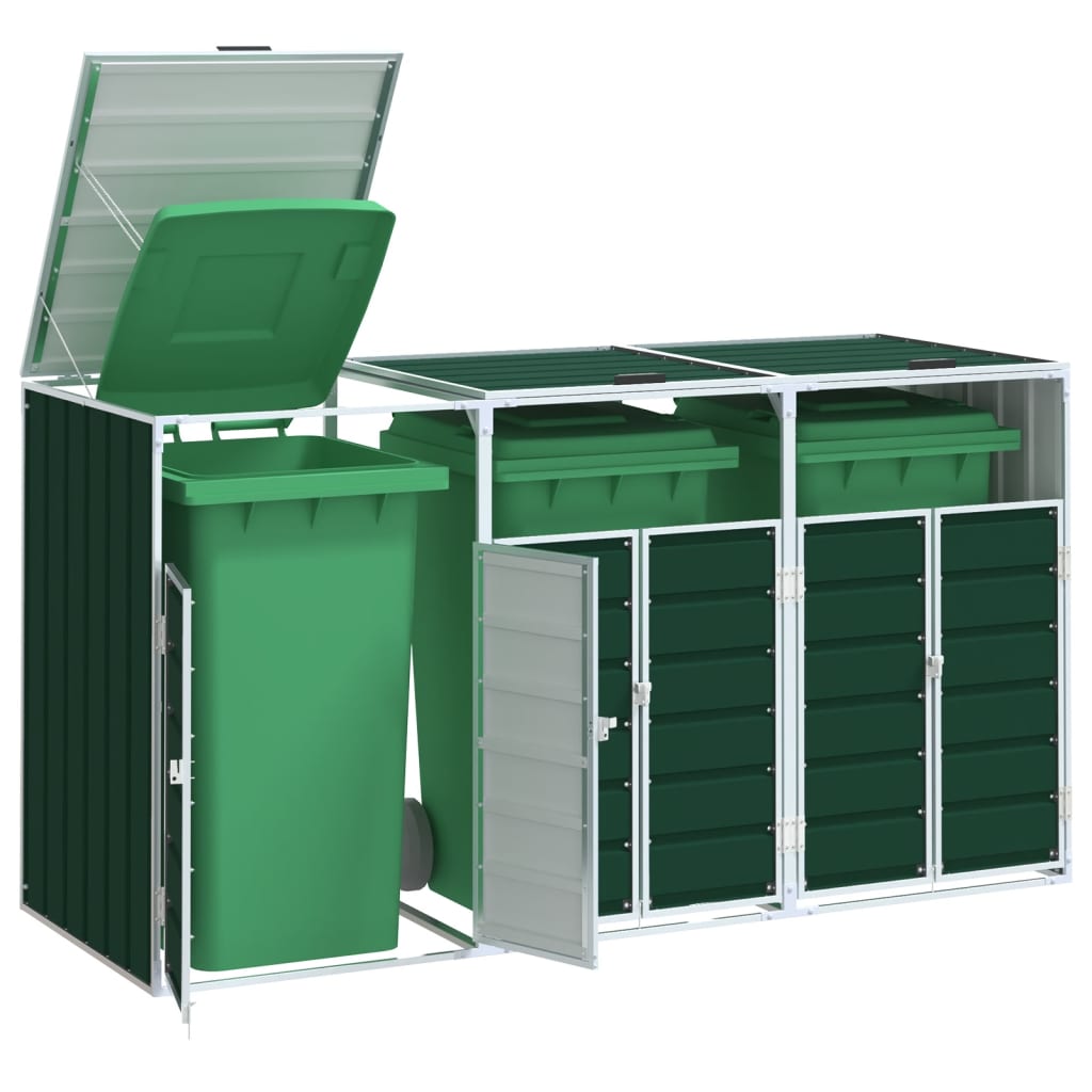 Mülltonnenbox für 1 Tonne Grün 72x81x115 cm Stahl