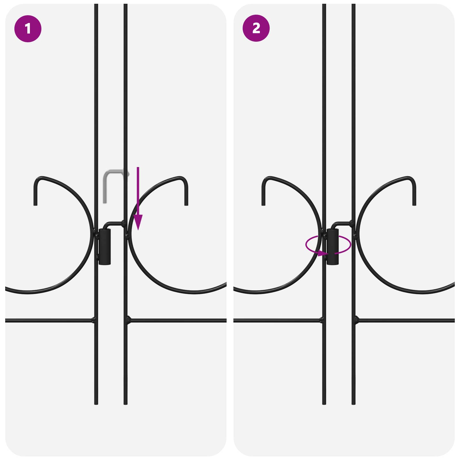 Gartenzaun 5 pcs Schwarz Stahl