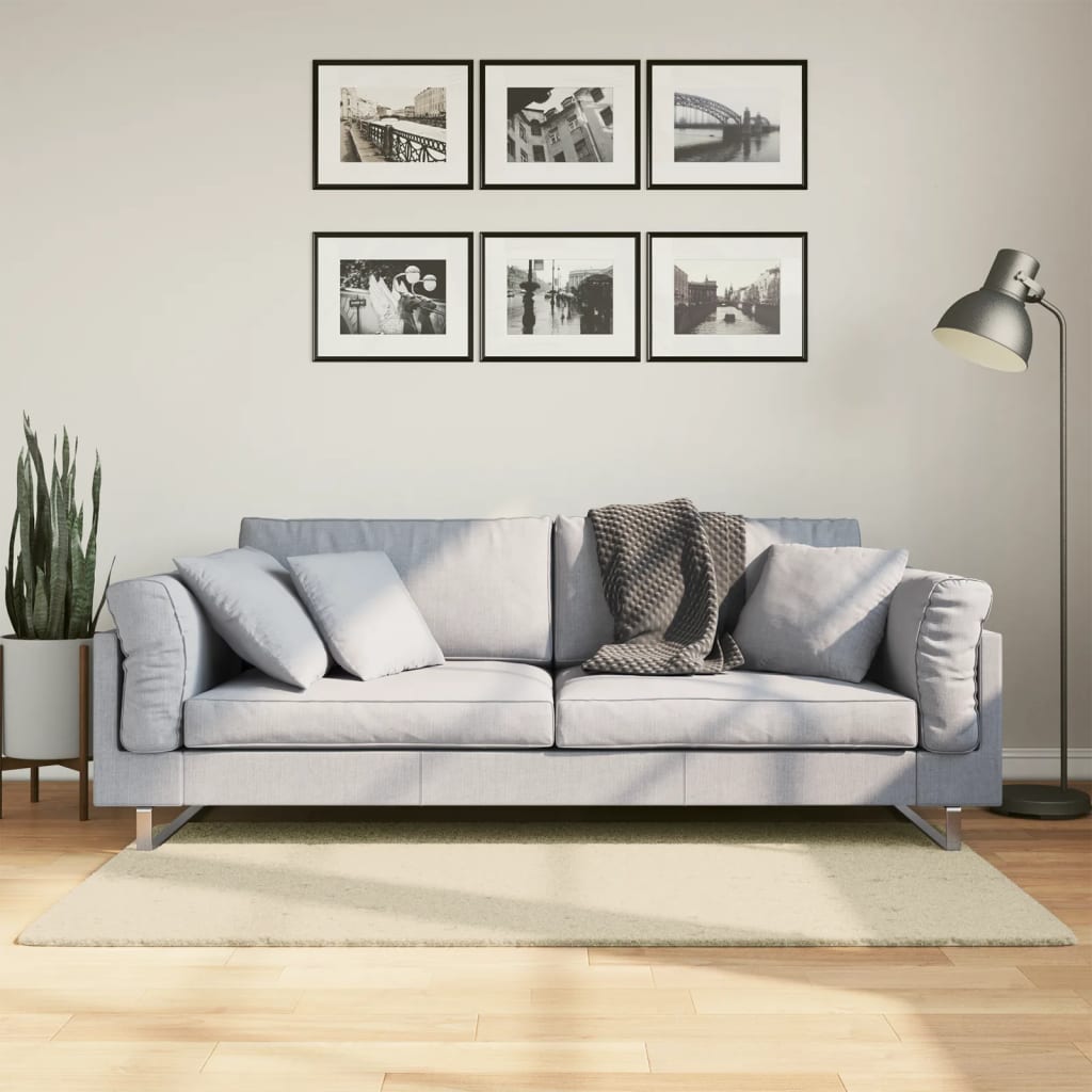 Teppich HUARTE Kurzflor Weich und Waschbar Anthrazit 60x110 cm