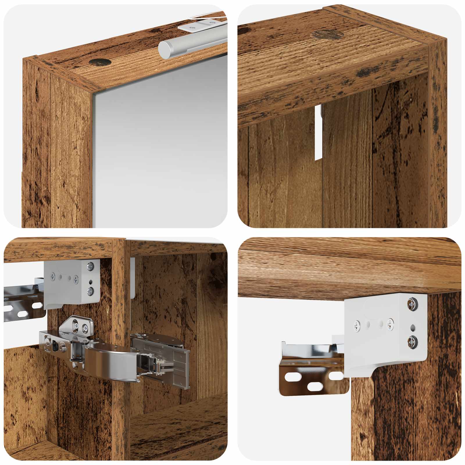 Badezimmerschrank-Set 3 pcs 80 x 10,5 x 50 cm Holzwerkstoff