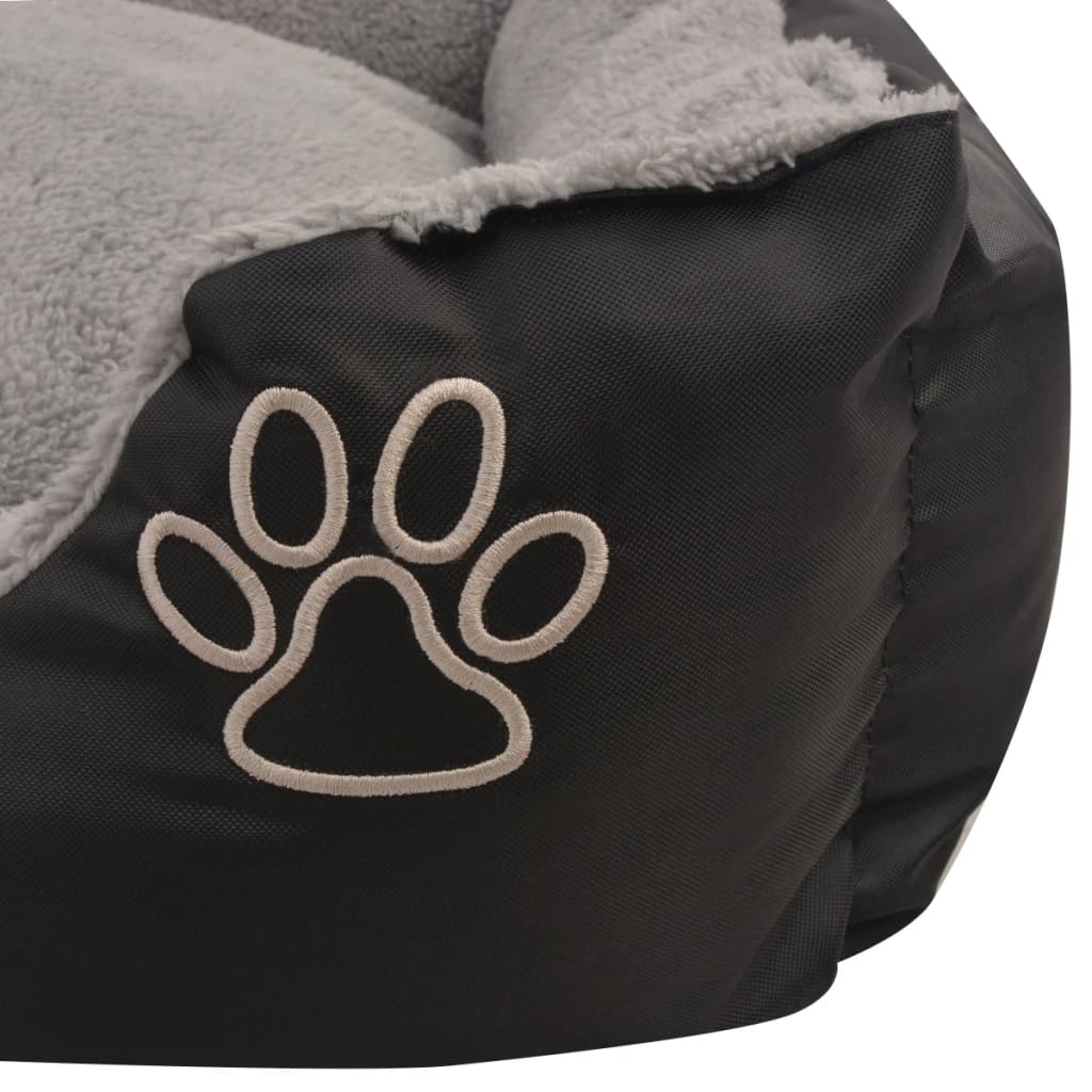 Hundebett mit gepolstertem Kissen Größe M Grau