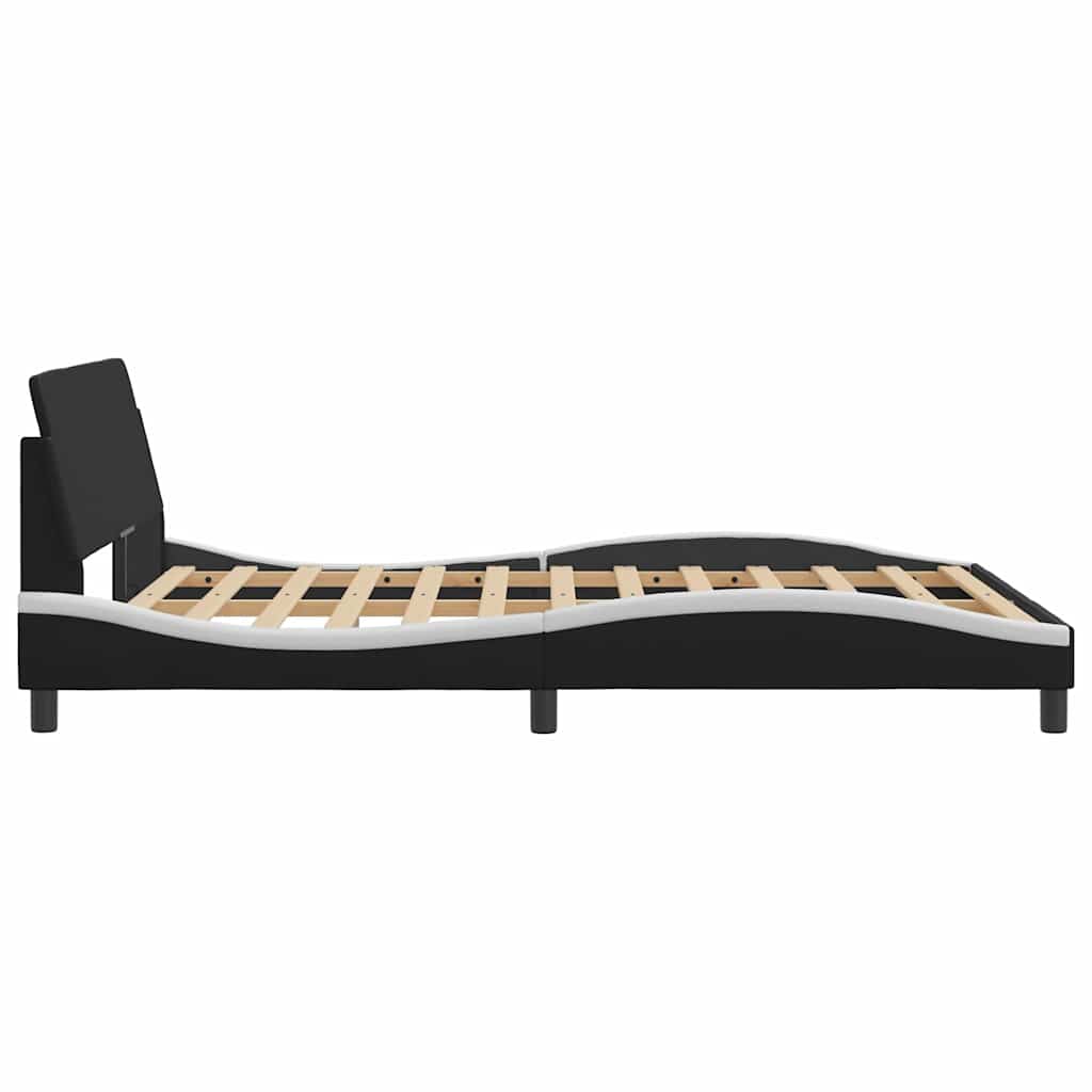 Bettgestell "Dover" Schwarz 80x200 cm Kunstleder
