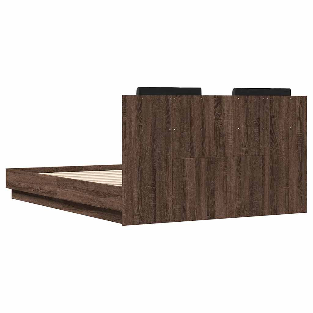 Bettgestell mit Kopfteil Grau Sonoma 180x200 cm Holzwerkstoff