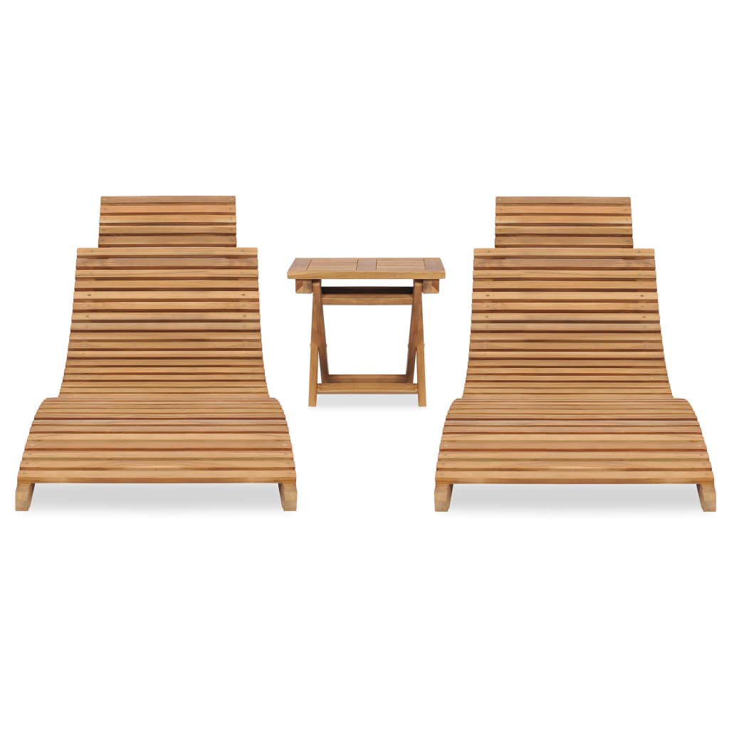 Sonnenliege Braun 198 x 55 x 58,5 cm Massivholz Teak