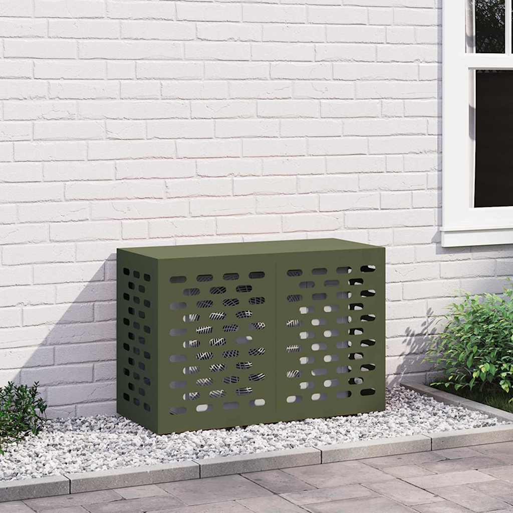 Klimaanlagenabdeckung Schwarz 90 x 40 x 60 cm Stahl