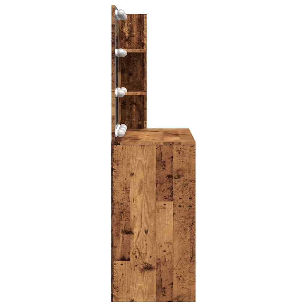 Schminktisch mit LED Weiß 74,5x40x141 cm