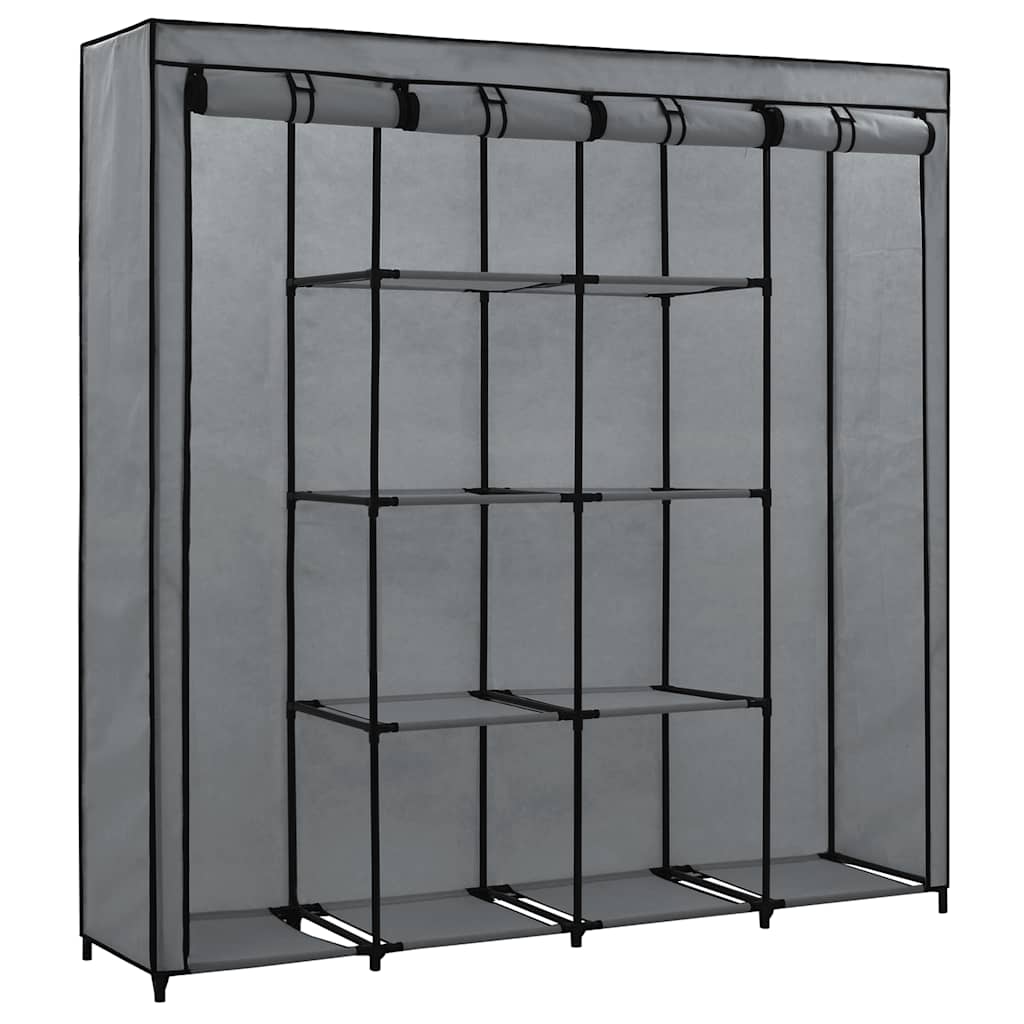 Kleiderschrank mit 4 Fächern Schwarz 175 x 45 x 170 cm