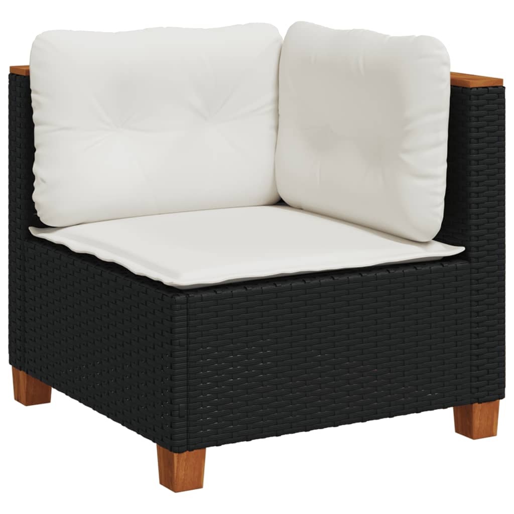 10-tlg. Garten-Sofagarnitur mit Kissen Beige Poly Rattan