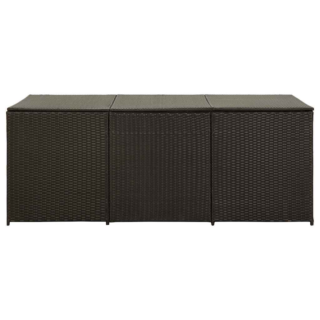 Gartentruhe Schwarz 283L Poly Rattan