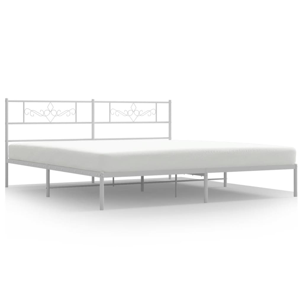 Bettgestell mit Kopfteil Metall Schwarz 100x190 cm