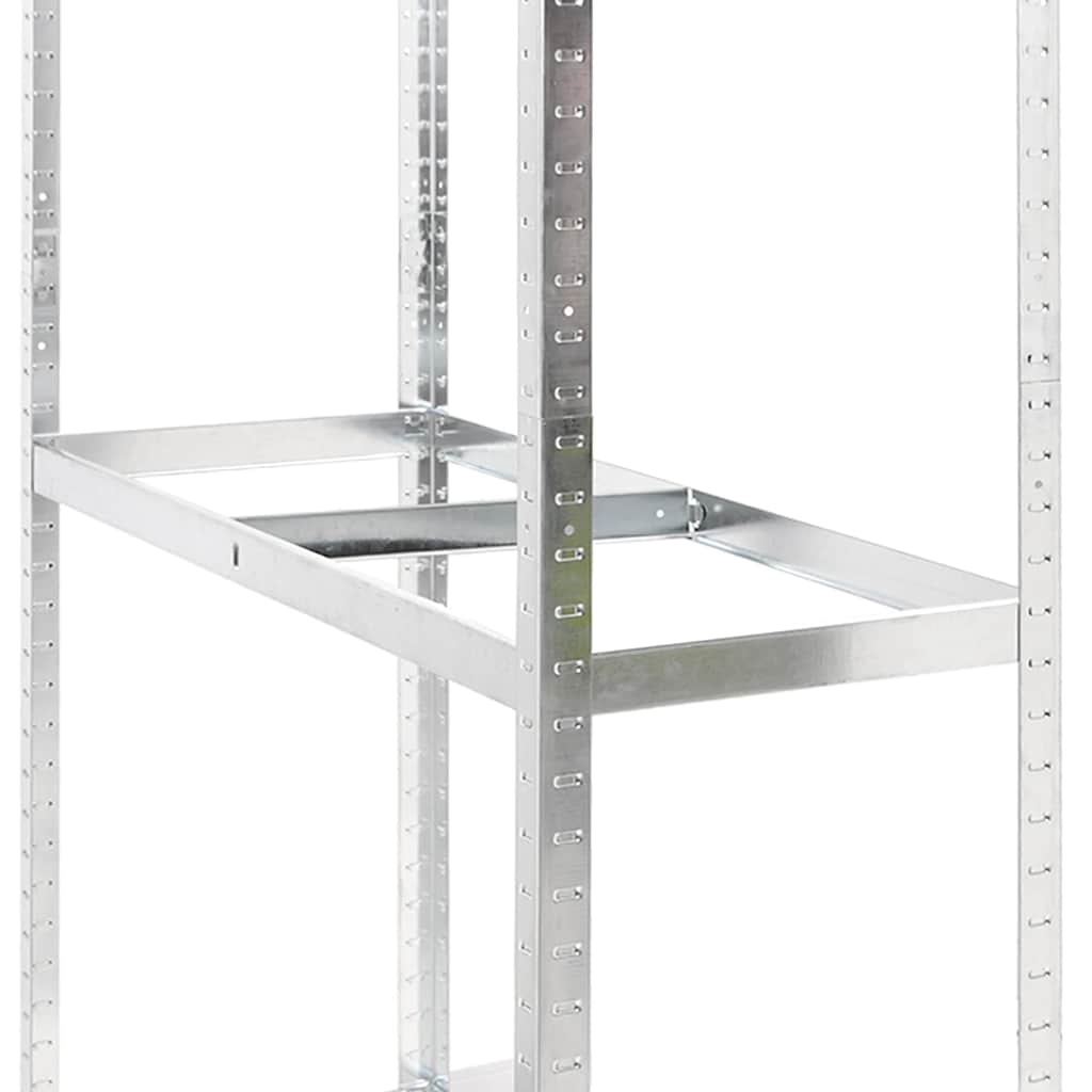 Reifenregale mit 2 Böden 3 Stk. Silbern 110x40x110 cm Stahl