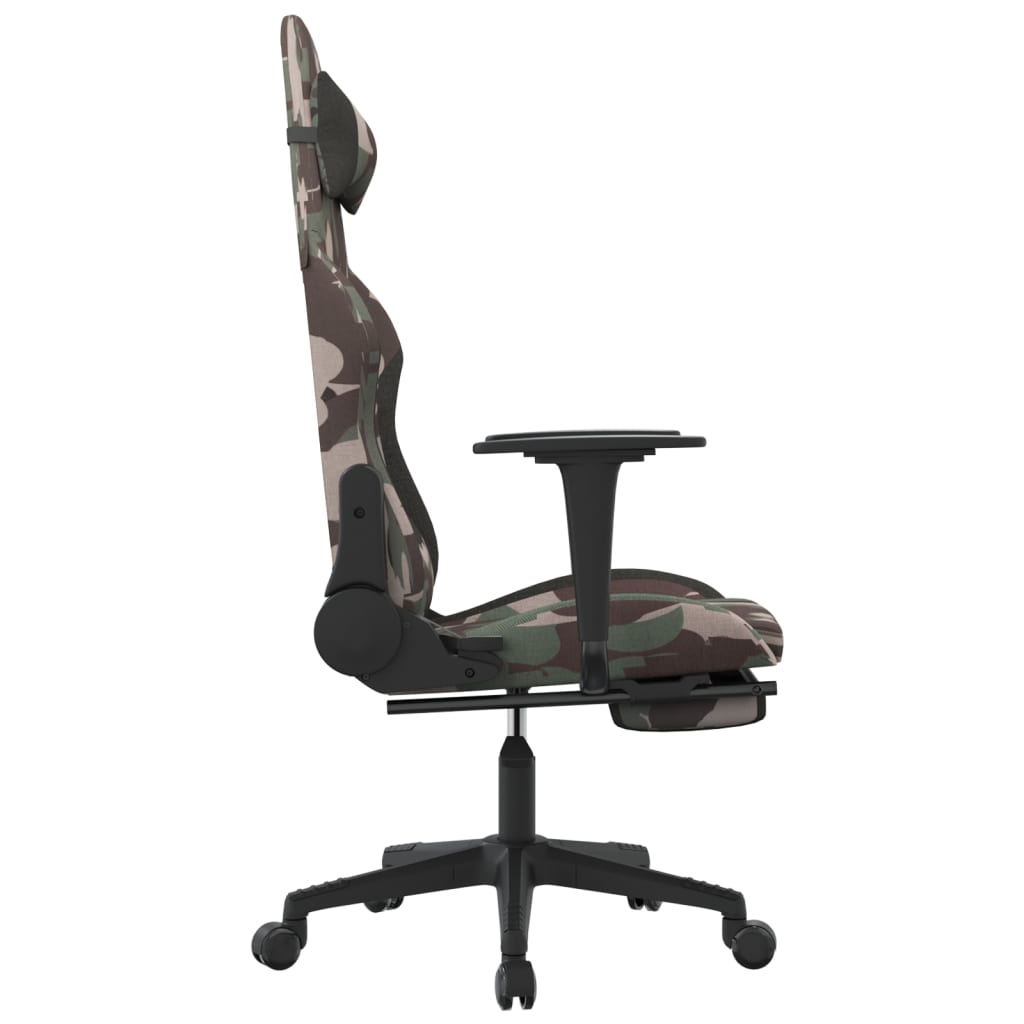 Gaming-Stuhl mit Massagefunktion Schwarz und Creme Stoff