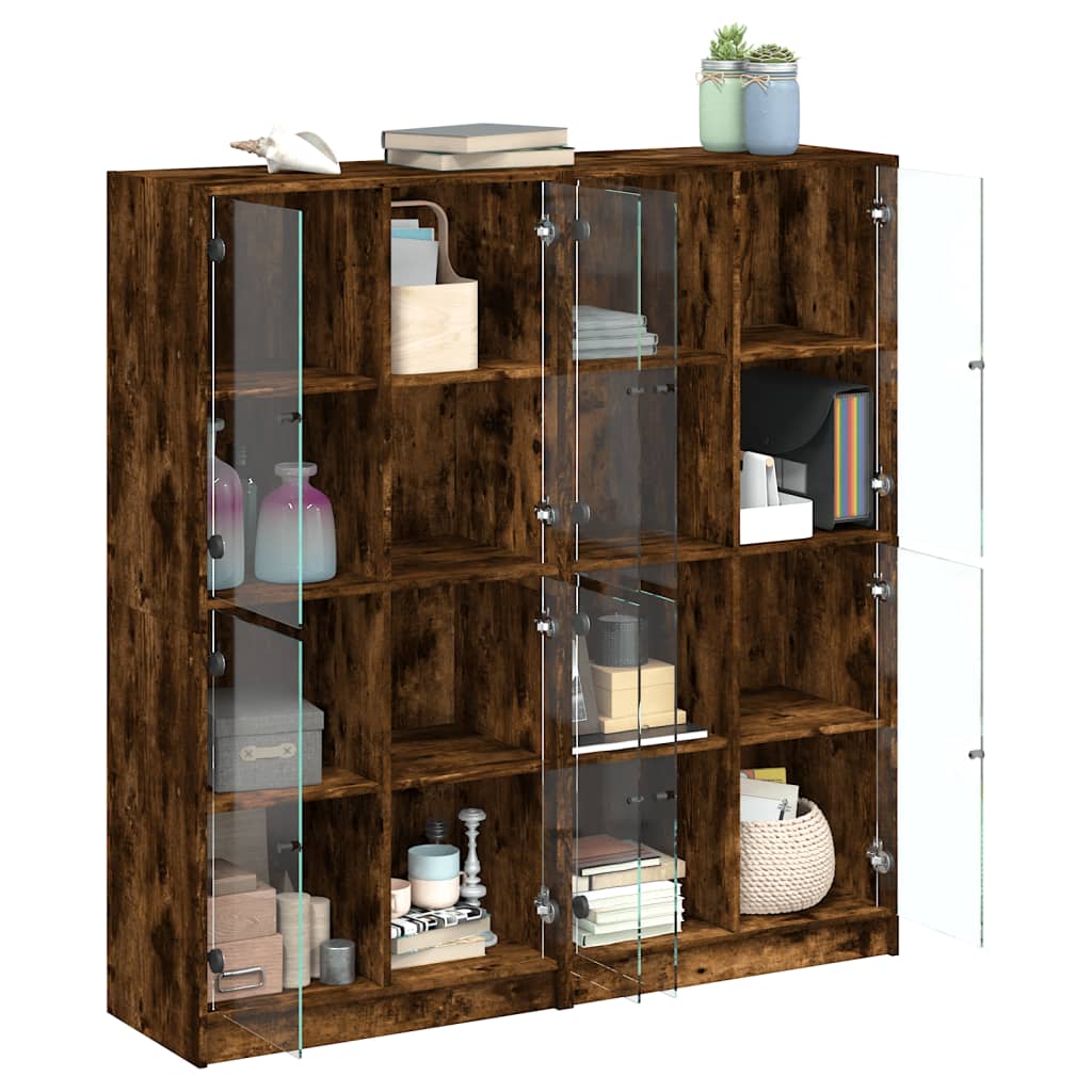 Bücherschrank mit Türen Weiß 136x37x142 cm Holzwerkstoff