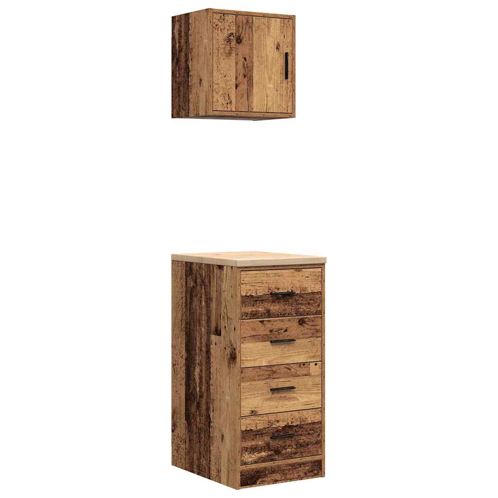 Garagenschränke 2 Stk. Schwarz Holzwerkstoff