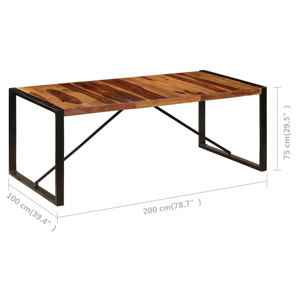 Esstisch 220x100x75 cm Massivholz Akazie