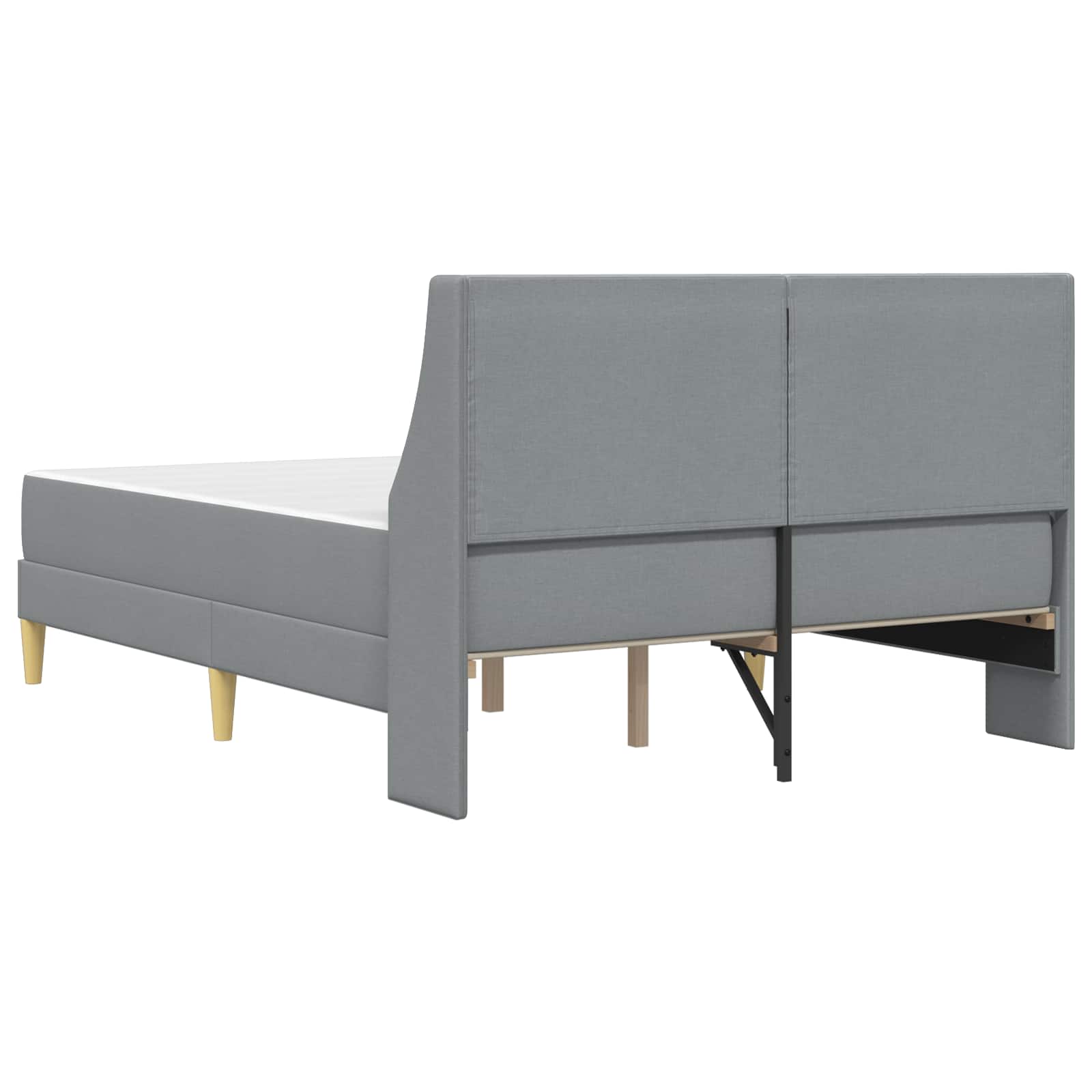 Bettgestell mit Matratze Hellgrau 80x 200 cm Polyester