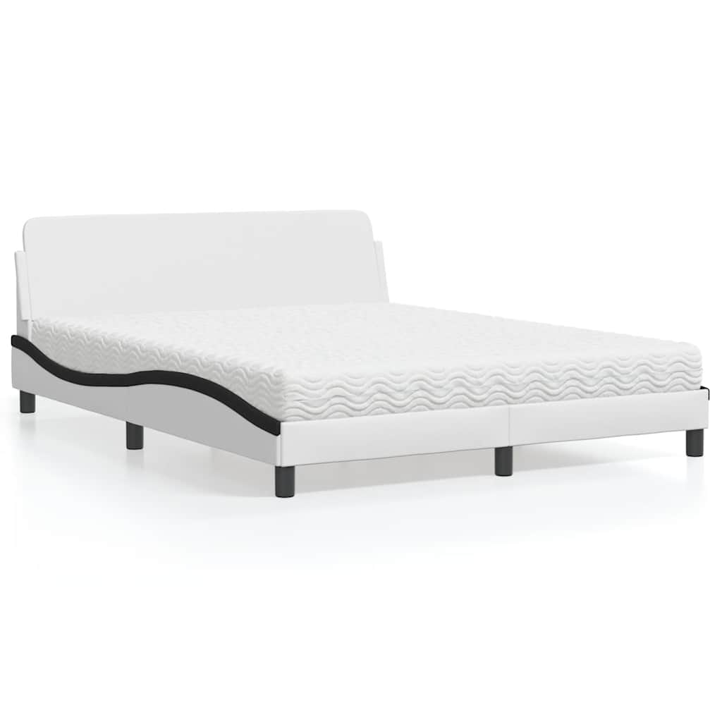 Bett mit Matratze "Dover" Schwarz 80x200 cm Kunstleder