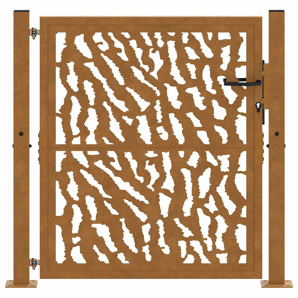 Gartentor Schwarz 100x100 cm Stahl Lichtdesign