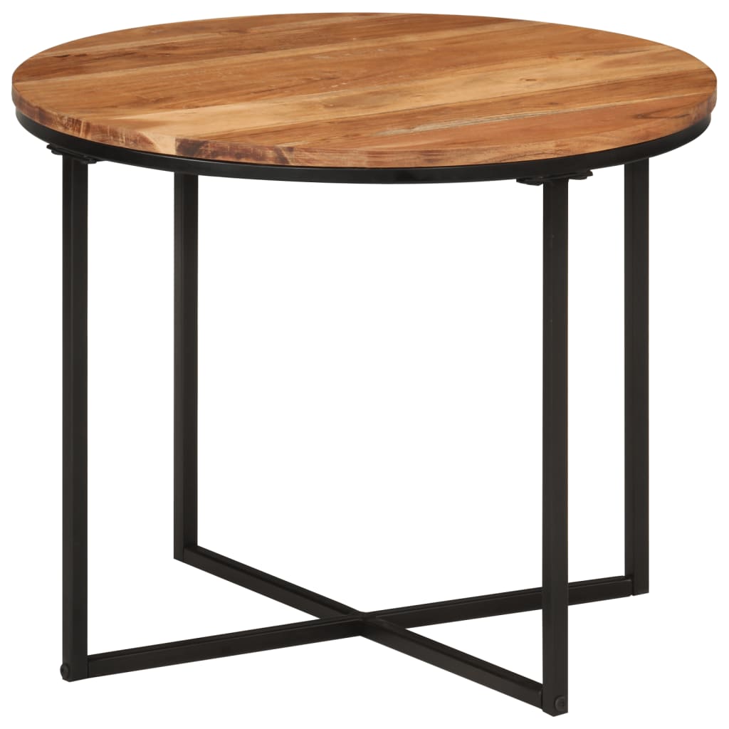 Couchtisch 45x45x35 cm Massivholz Akazie und Eisen