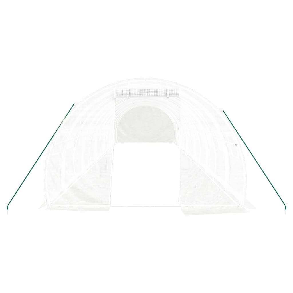 Gewächshaus mit Stahlrahmen Grün 48 m² 16x3x2 m