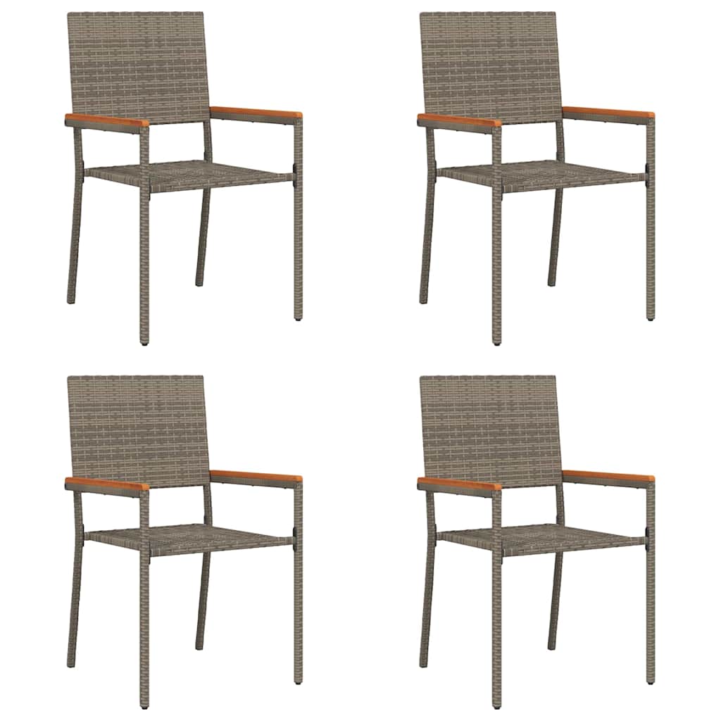 Garten Stapelstühle 4 pcs Braun und Schwarz 54 x 56 x 90 cm