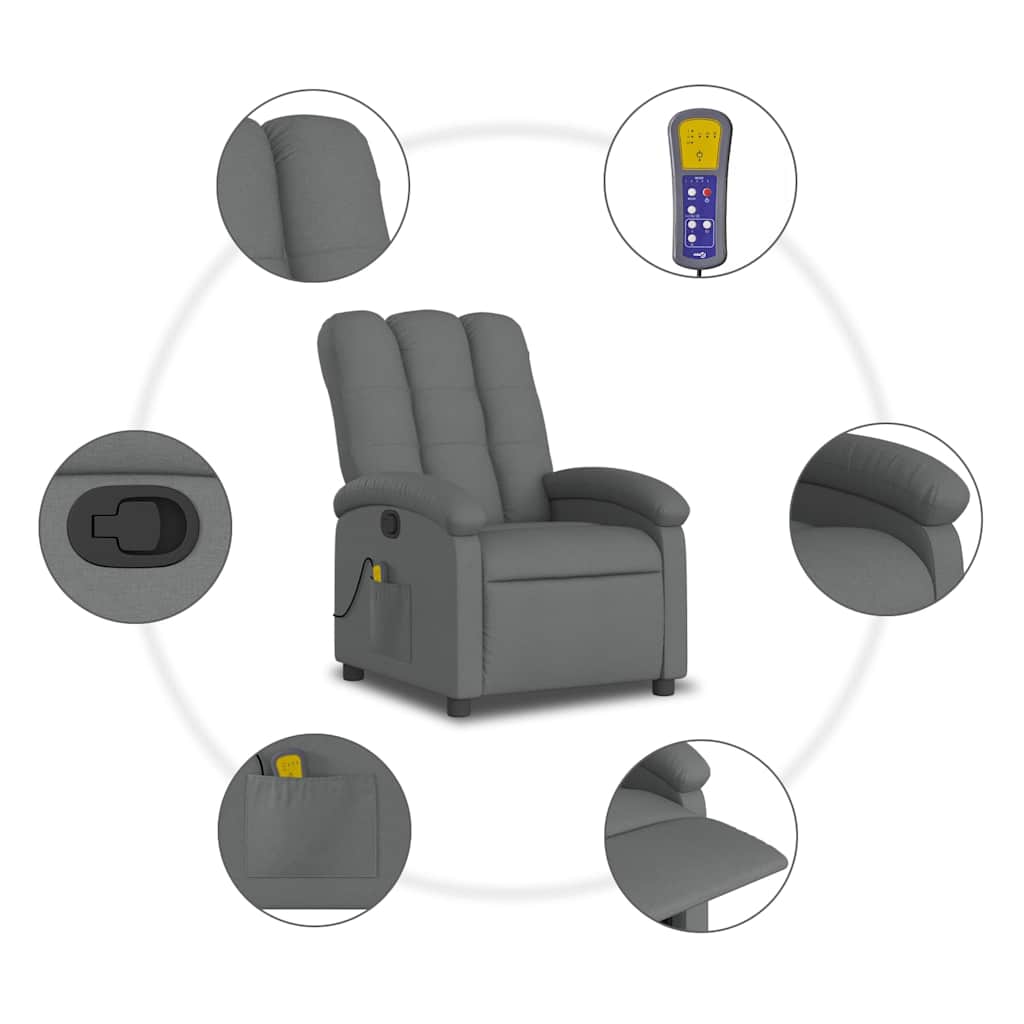 Relaxsessel Elektrisch Hellgrau Stoff