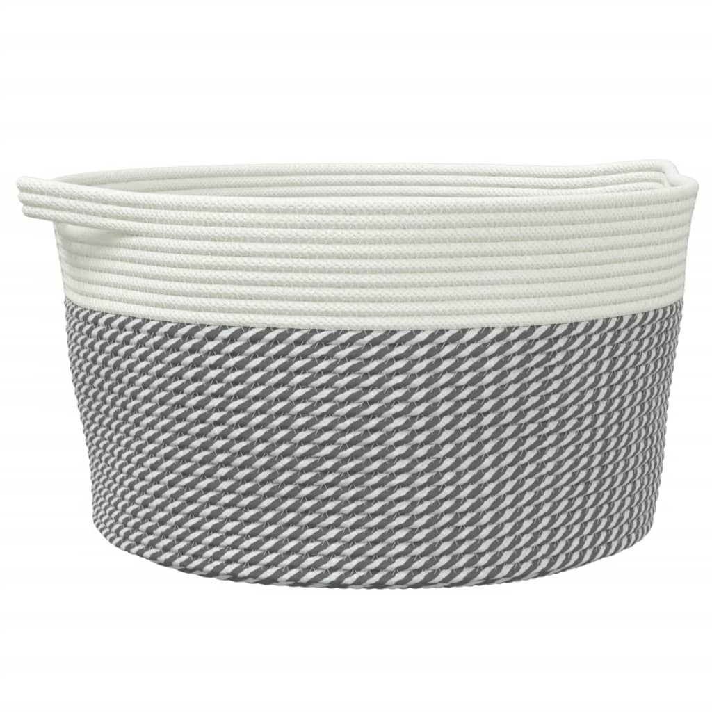 Aufbewahrungskörbe 2 Stk. Grau und Weiß Ø28x28 cm Baumwolle