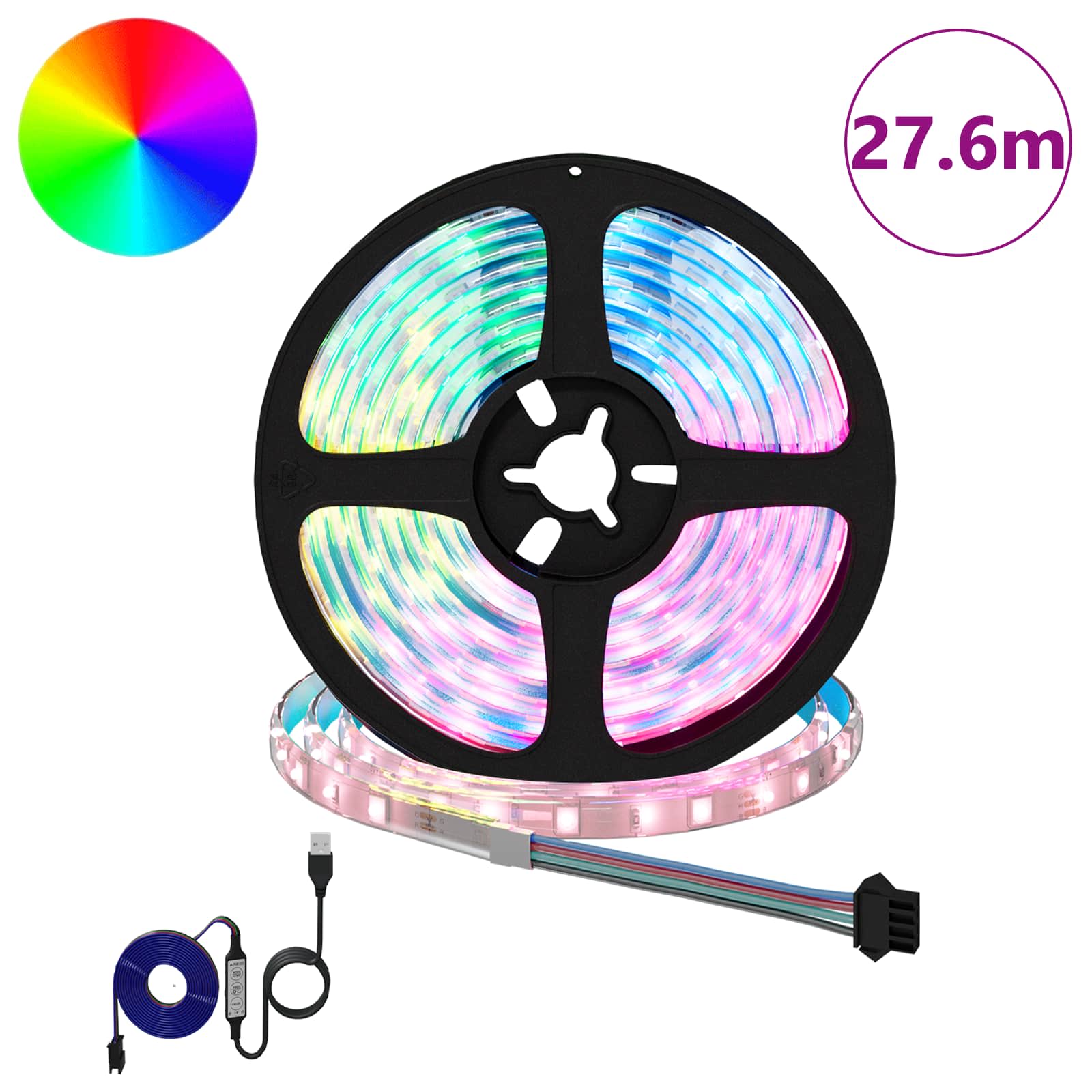LED Streifen 2 pcs Schwarz und Transparent 3000 mm