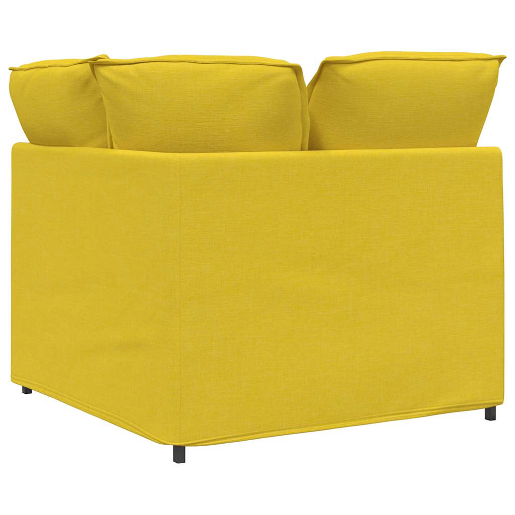 Modulares Sofa Endmodul mit Armlehne Kissen Hellgrau 100 cm