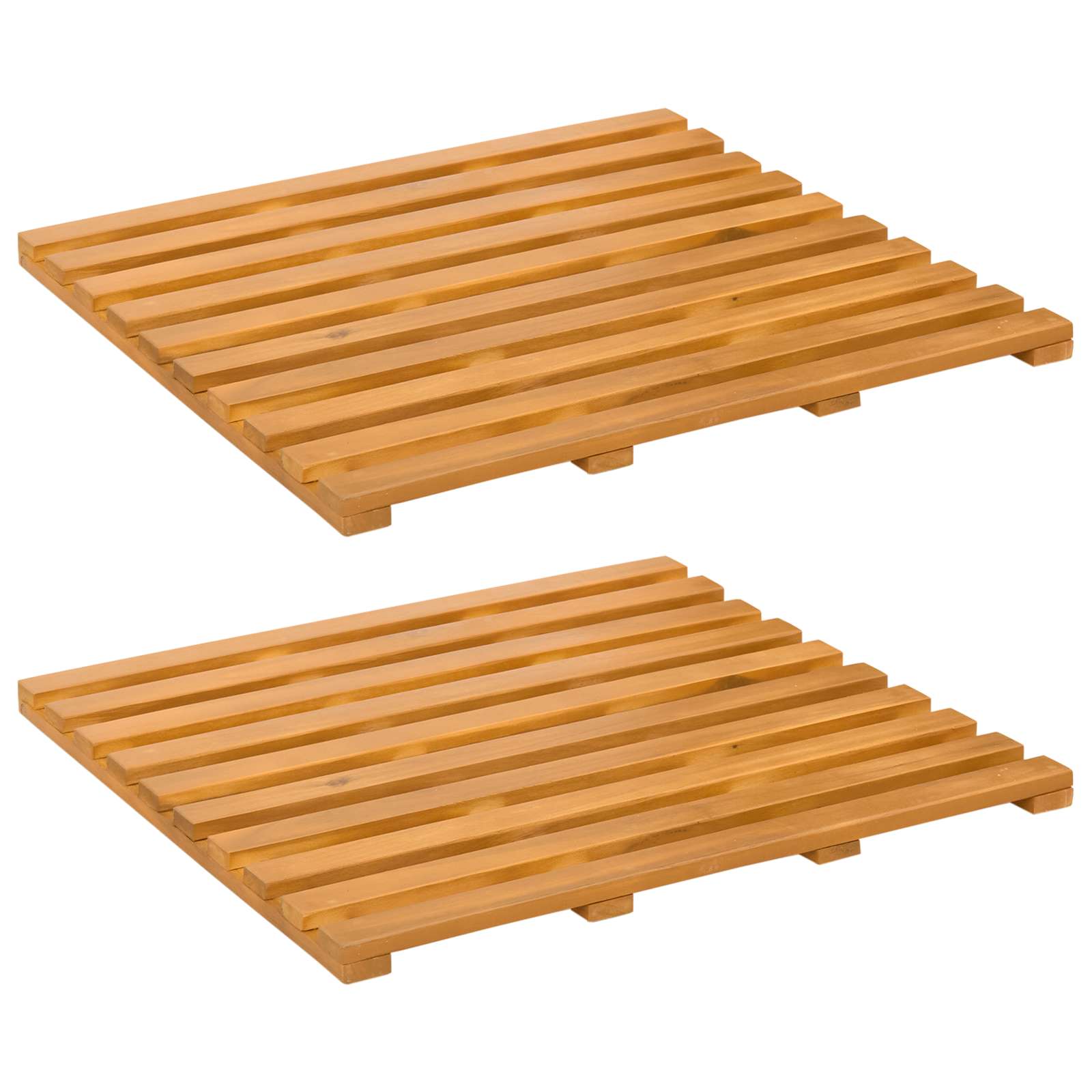 Badematte Uni Braun 56 x 37 x 2,5 cm Massives Akazienholz